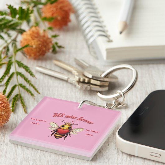 cute queen bee valentine sleutelhanger (Voorkant Rechts)