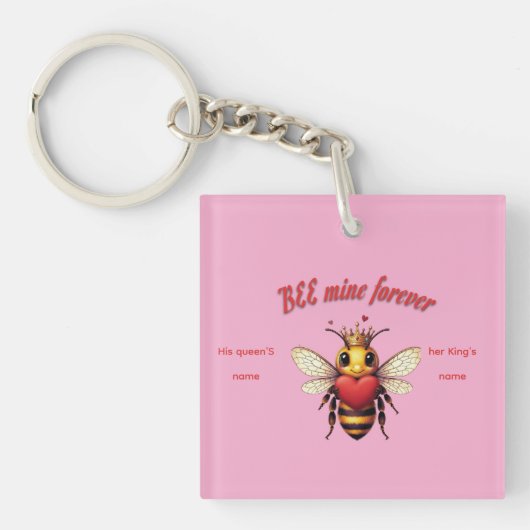 cute queen bee valentine sleutelhanger (voorkant)
