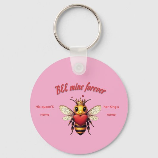 cute queen bee valentine sleutelhanger (Voorkant)