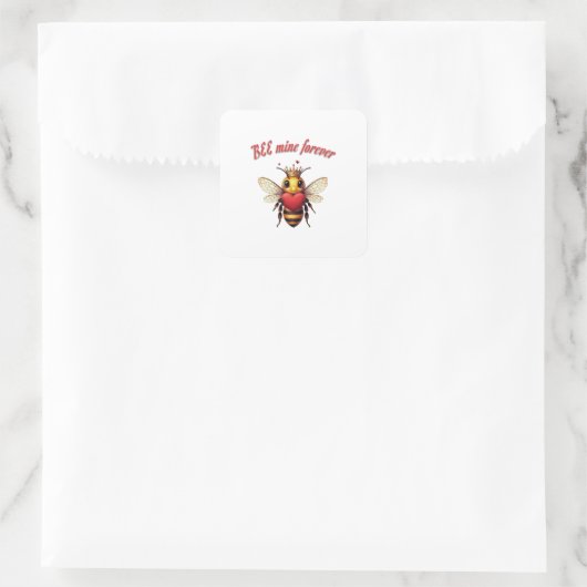 cute queen bee valentine vierkante sticker (Tas)