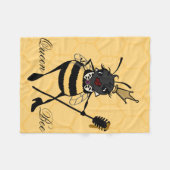 CUTE QUEEN BEEN MET HONEYCOMB FLEECE BLANKET (Voorkant (Horizontaal))