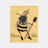 CUTE QUEEN BEEN MET HONEYCOMB FLEECE BLANKET (Voorkant)