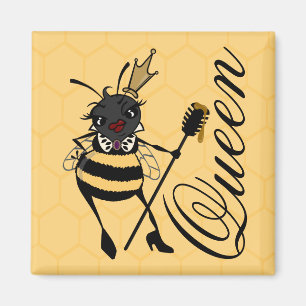 CUTE QUEEN BEI MET HONEYCOMB SQUARE MAGNET
