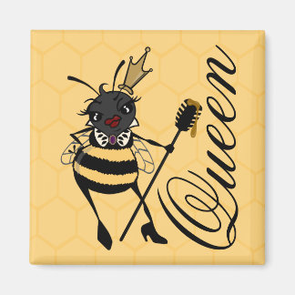 CUTE QUEEN BEI MET HONEYCOMB SQUARE MAGNET
