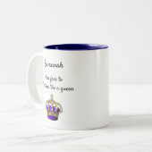 Cute Queen Crown Funny Quote Tweekleurige Koffiemok (Voorkant links)