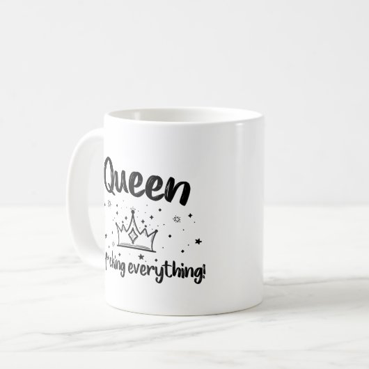 Cute Queen of f*Cking Alles! Koffiemok (Voorkant links)