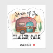 Cute Queen Trailer Park Camper Sticker (Vel)
