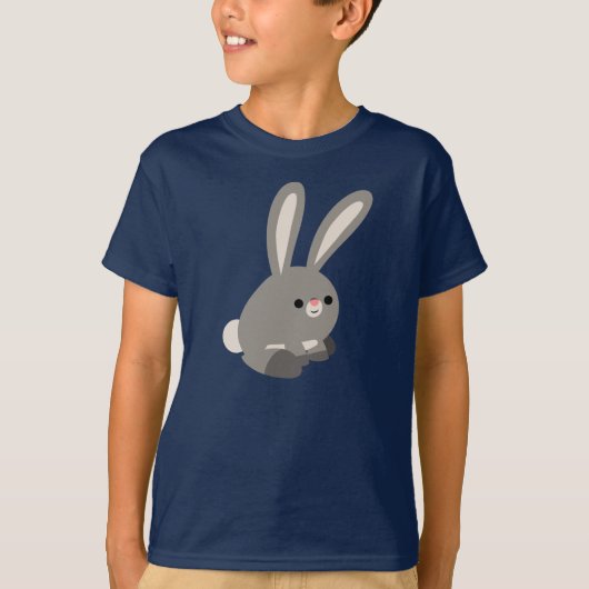 Cute Quiet Cartoon Rabbit Children T-Shirt (Voorkant)