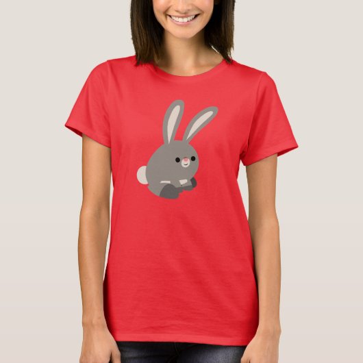 Cute Quiet Cartoon Rabbit Women T-Shirt (Voorkant)