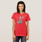 Cute Quiet Cartoon Rabbit Women T-Shirt (Voorkant volledig)
