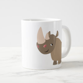 Cute Quiet Cartoon Rhino Grote Koffiekop
