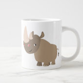 Cute Quiet Cartoon Rhino Grote Koffiekop (Rechts)