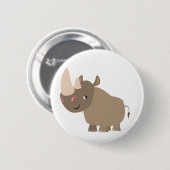 Cute Quiet Cartoon Rhino Ronde Button 5,7 Cm (Voorkant /achterkant)