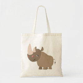 Cute Quiet Cartoon Rhino Tote Bag