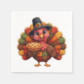 Cute Quilted Patchwork Turkey | Pilgrim Hat Pie  Servet (Voorkant)