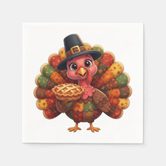 Cute Quilted Patchwork Turkey | Pilgrim Hat Pie Servet