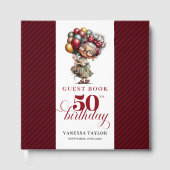 Cute quirky 50th lady birthday guest sign book gastenboek (Voorkant)