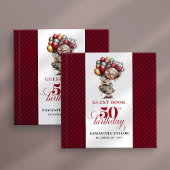 Cute quirky 50th lady birthday guest sign book gastenboek