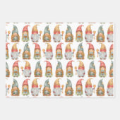 Cute Quirky Baking Holiday Kerstgnomen Inpakpapier Vel (Voorkant 3)