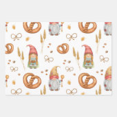 Cute Quirky Baking Holiday Kerstgnomen Inpakpapier Vel (Voorkant)
