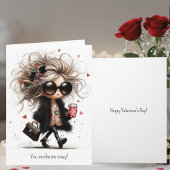 Cute Quirky Coffee Pun Mocha Me Crazy Valentine's  Feestdagen Kaart