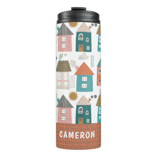 Cute Quirky Houses Personalized Thermosbeker