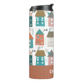 Cute Quirky Houses Personalized Thermosbeker (Gedraaid links)