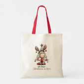 Cute Quirky Reindeer “Oh Deer, Christmas Is Here”  Tote Bag (Achterkant)