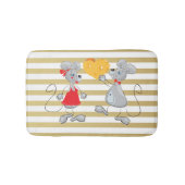 Cute Quirky Whimsical Mouses-Stripes Badmat (Voorkant)