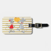Cute Quirky Whimsical Mouses-Stripes Bagagelabel (Voorkant horizontaal)