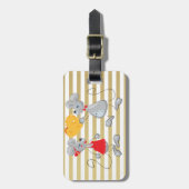 Cute Quirky Whimsical Mouses-Stripes Bagagelabel (Voorkant verticaal)