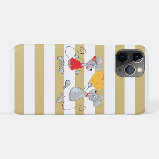 Cute Quirky Whimsical Mouses-Stripes Case-Mate iPhone Case (Achterkant (horizontaal))