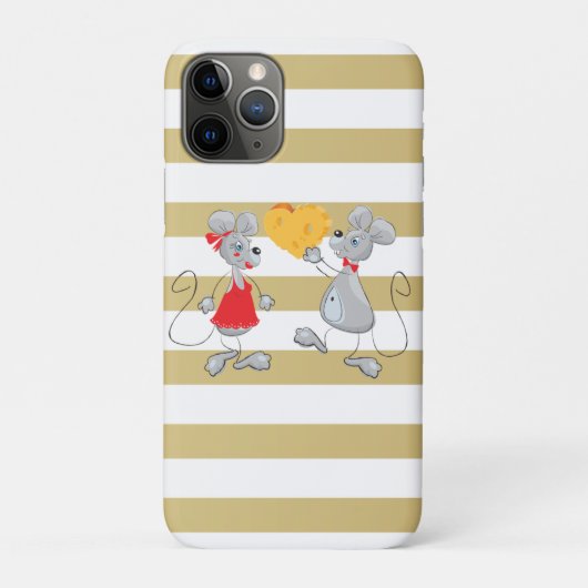 Cute Quirky Whimsical Mouses-Stripes Case-Mate iPhone Case (Achterkant)