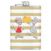 Cute Quirky Whimsical Mouses-Stripes Heupfles (Voorkant)