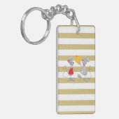 Cute Quirky Whimsical Mouses-Stripes Sleutelhanger (Voorkant Links)