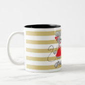 Cute Quirky Whimsical Mouses-Stripes Tweekleurige Koffiemok (Links)