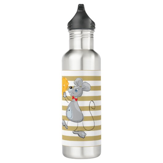 Cute Quirky Whimsical Mouses-Stripes Waterfles (Rechts)