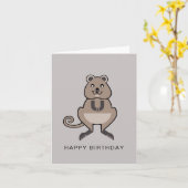  Cute QUOKKA- Australische wilde dieren - Kaart (Gele Bloem)