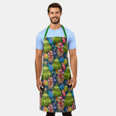 Cute Quokka Kerstblauw Apron Schort (Gedragen)