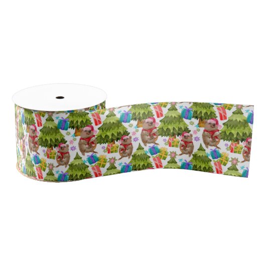 Cute Quokka Kerstmis Grosgrain Lint (Spoel)