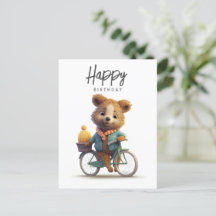 Cute quokka op een fiets, Gefeliciteerd 