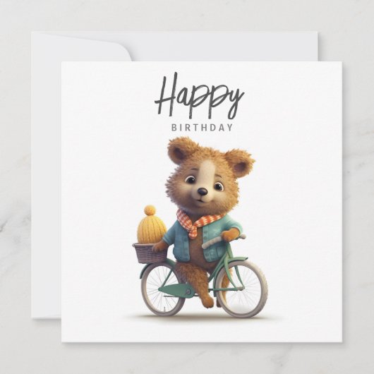Cute quokka op een fiets, Happy Birthday (Voorkant)