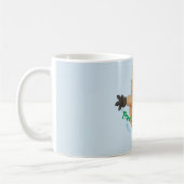 Cute quokka springende cartoon koffiemok (Links)