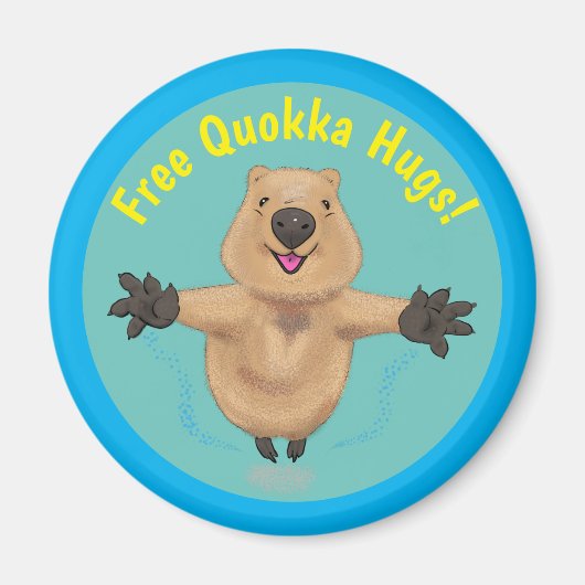 Cute quokka springende cartoon magneet (Voorkant)