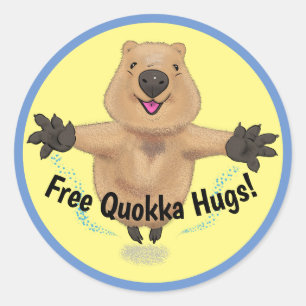 Cute quokka springende cartoon ronde sticker