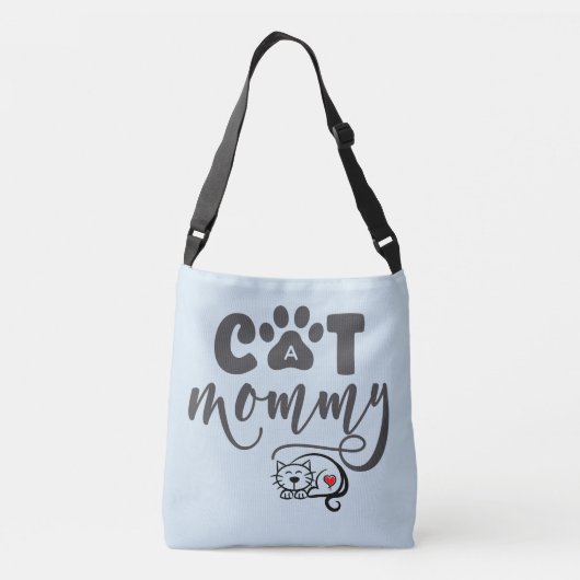 Cute Quote "Cat mammie" Crossbody Tas (Achterkant)