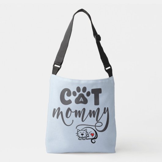 Cute Quote "Cat mammie" Crossbody Tas (Voorkant)