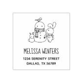 Cute Rabbit Advertentie Carrot toevoegen aan Snowm Rubberstempel (Afrduk)