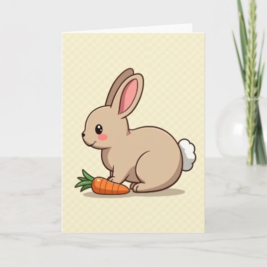 Cute Rabbit And Carrot Art Card Kaart (Voorkant)