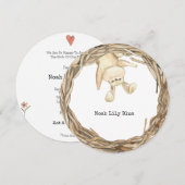 Cute Rabbit Animal Baby Girl Announcement Card Kaart (Voorkant / Achterkant)